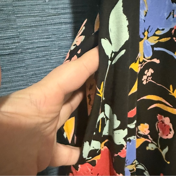 Pact Organic Cotton Fit & Flare Dress Blocked Nightfall Blooms Large NWT - Picture 4 of 9